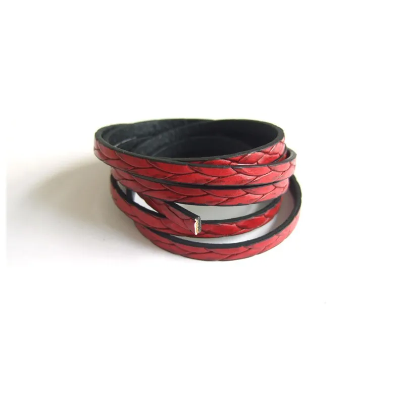 Красный плоский шнурок из искусственной кожи 1 метр 5x2 мм|bracelet making|pu leather cordmake cord