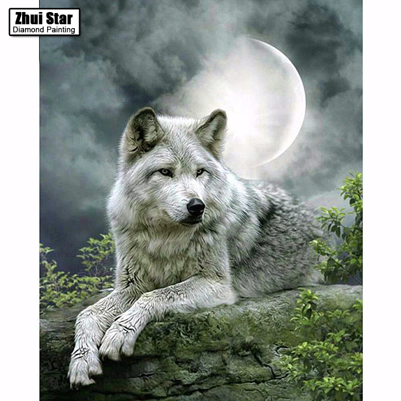 Rhinestone painting crystal Home Decor DIY Diamond painting moon Wolf 3D cross stitch pattern diamond embroidery ZS
Rhinestone painting crystal Home Decor DIY Diamond painting moon Wolf 3D cross stitch pattern diamond embroidery ZS