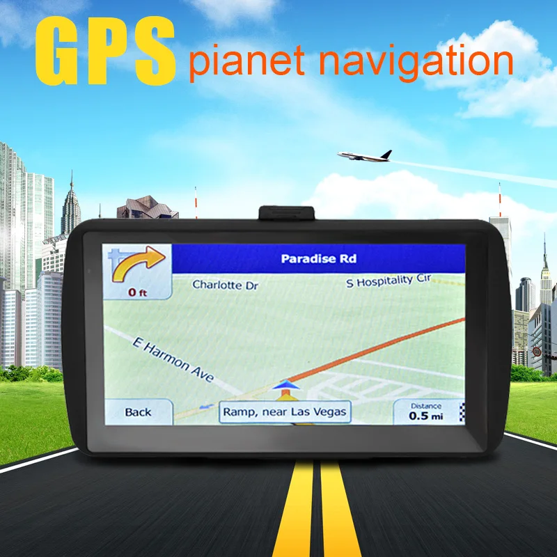 Image 7 inch Capacitive Screen FM+8G+DDR128M Vehicle Truck GPS Car Navigator for Europe Southeast Asia North America South America