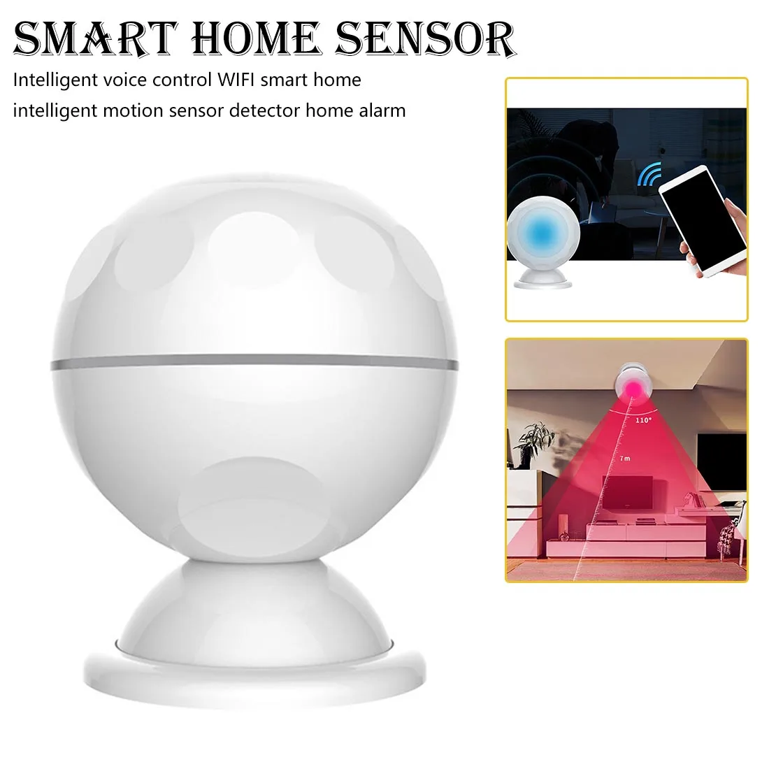 Intelligent Voice Control WIFI Smart Home Intelligent Motion Sensor Detector Home Alarm
Intelligent Voice Control WIFI Smart Home Intelligent Motion Sensor Detector Home Alarm