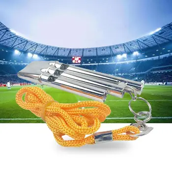 NEW Football Basketball Referee Coach Sports Training 3 Tube Metal Loud Whistle 
NEW Football Basketball Referee Coach Sports Training 3 Tube Metal Loud Whistle