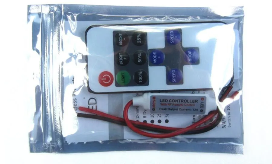 5-24V Mini Dimmer with R&B cable+11Key RF remote (1)