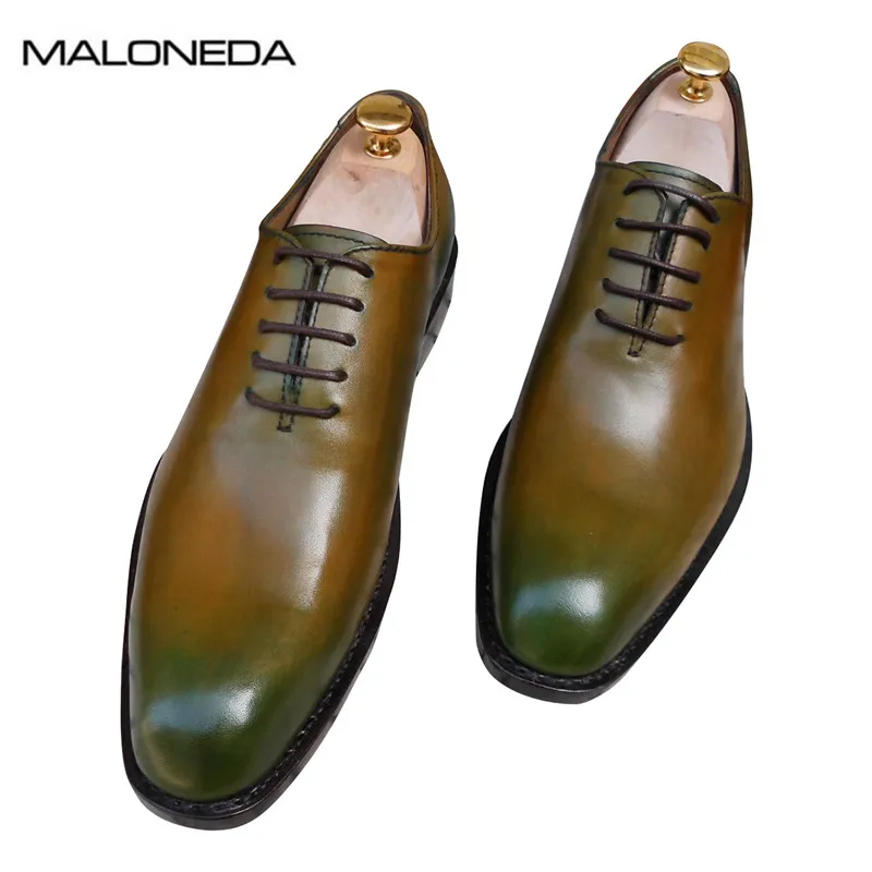 

MALONEDA Handmade Mixed Color Men's Genuine Leather Oxfords Formal Dress Shoes With Goodyear Welted Bespoke EUR Size 37-47