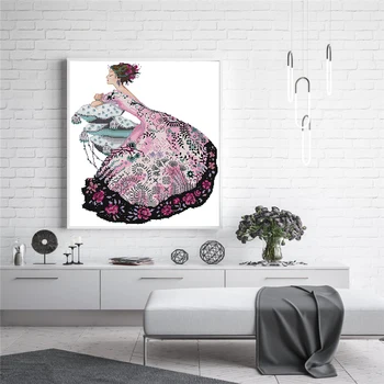 Woman in floral Dress Patterns 11CT Printed Fabric 14CT Counted Canvas DMC Cross Stitch Kits Embroidery
Woman in floral Dress Patterns 11CT Printed Fabric 14CT Counted Canvas DMC Cross Stitch Kits Embroidery