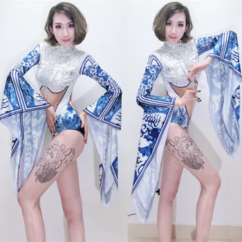 New Novelty Sparkly Blue and White Porcelain Bar Nightclub Party Celebration Rhinestones Bodysuit Sexy Stage Performance Costume
New Novelty Sparkly Blue and White Porcelain Bar Nightclub Party Celebration Rhinestones Bodysuit Sexy Stage Performance Costume