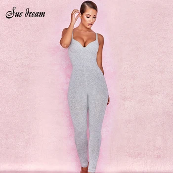 2020 Summer New Women's Fashion Sexy V-neck Sleeveless Spaghetti Jumpsuit Slim Gray Bodycon Tight Stretch Leotard
2020 Summer New Women's Fashion Sexy V-neck Sleeveless Spaghetti Jumpsuit Slim Gray Bodycon Tight Stretch Leotard