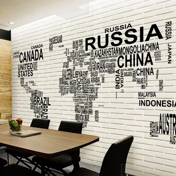 Large World Map and bricks Wallpaper 3d Photo Mural Wall paper for dinning room TV backdrop 3d Wall Mural Papel Murals
Large World Map and bricks Wallpaper 3d Photo Mural Wall paper for dinning room TV backdrop 3d Wall Mural Papel Murals