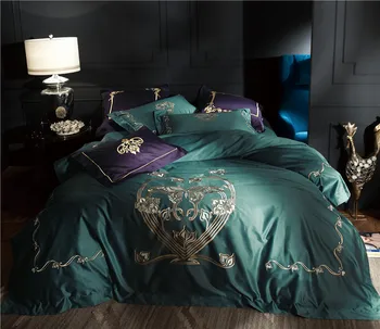 2018 Green Luxury Golden Butterfly Embroidery 100S Egyptian Cotton Royal Bedding Set Duvet Cover Bed sheet Bed Linen Pillowcases
2018 Green Luxury Golden Butterfly Embroidery 100S Egyptian Cotton Royal Bedding Set Duvet Cover Bed sheet Bed Linen Pillowcases
