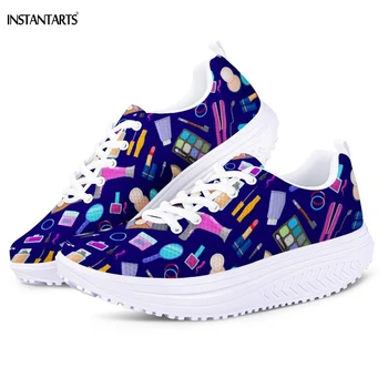 INSTANTARTS Purple Makeup/Cosmetic Printing Women Slimming Fitness Shoes Light Sports Platform Wedge Sneakers Ladies Swing Shoes
INSTANTARTS Purple Makeup/Cosmetic Printing Women Slimming Fitness Shoes Light Sports Platform Wedge Sneakers Ladies Swing Shoes