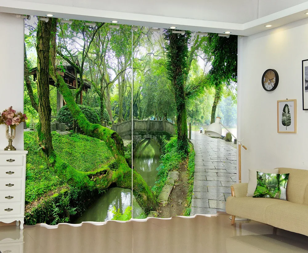3D Window Curtains Luxury Blackout Living Room office Bedroom Drapes Cortinas Rideaux Customized size Green landscape pillowcase
3D Window Curtains Luxury Blackout Living Room office Bedroom Drapes Cortinas Rideaux Customized size Green landscape pillowcase