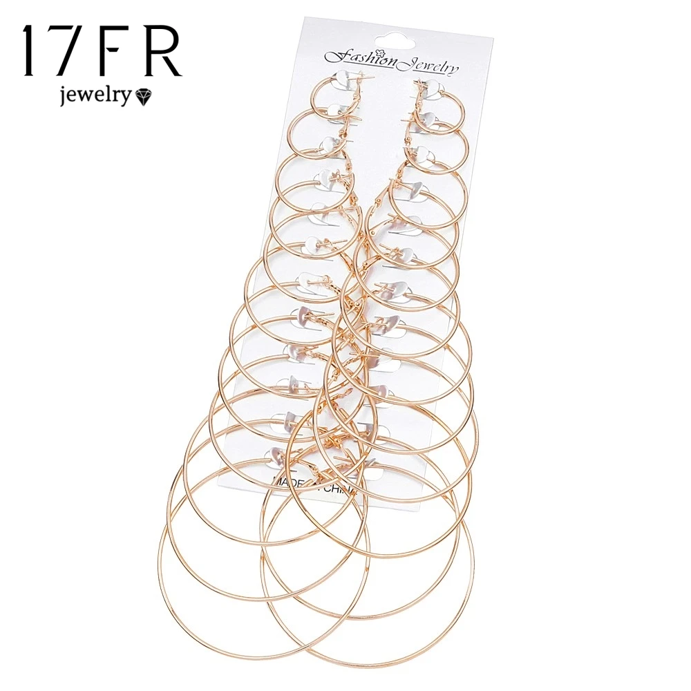 FNIO Large Oversize Circle Hoop Earring For Women Simple Punk Style Round Brincos Earrings Party Jewelry Gift 12pairs / lot NEW
FNIO Large Oversize Circle Hoop Earring For Women Simple Punk Style Round Brincos Earrings Party Jewelry Gift 12pairs / lot NEW