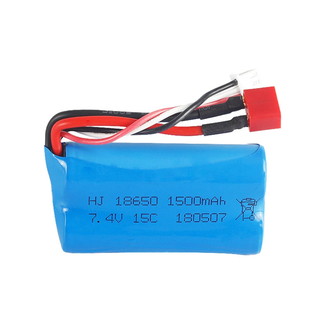 

7.4V 1500mAh Battery with T Plug for FEIYUE FY-03 FY01 FY02 Wltoys 12428 12401 12402 12403 12404 12423 + other RC Car
