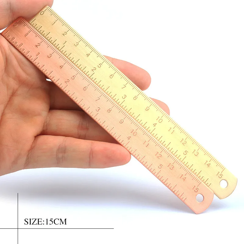Portable Brass Scale Ruler Small Mini 6cm Ruler Measuring Tool