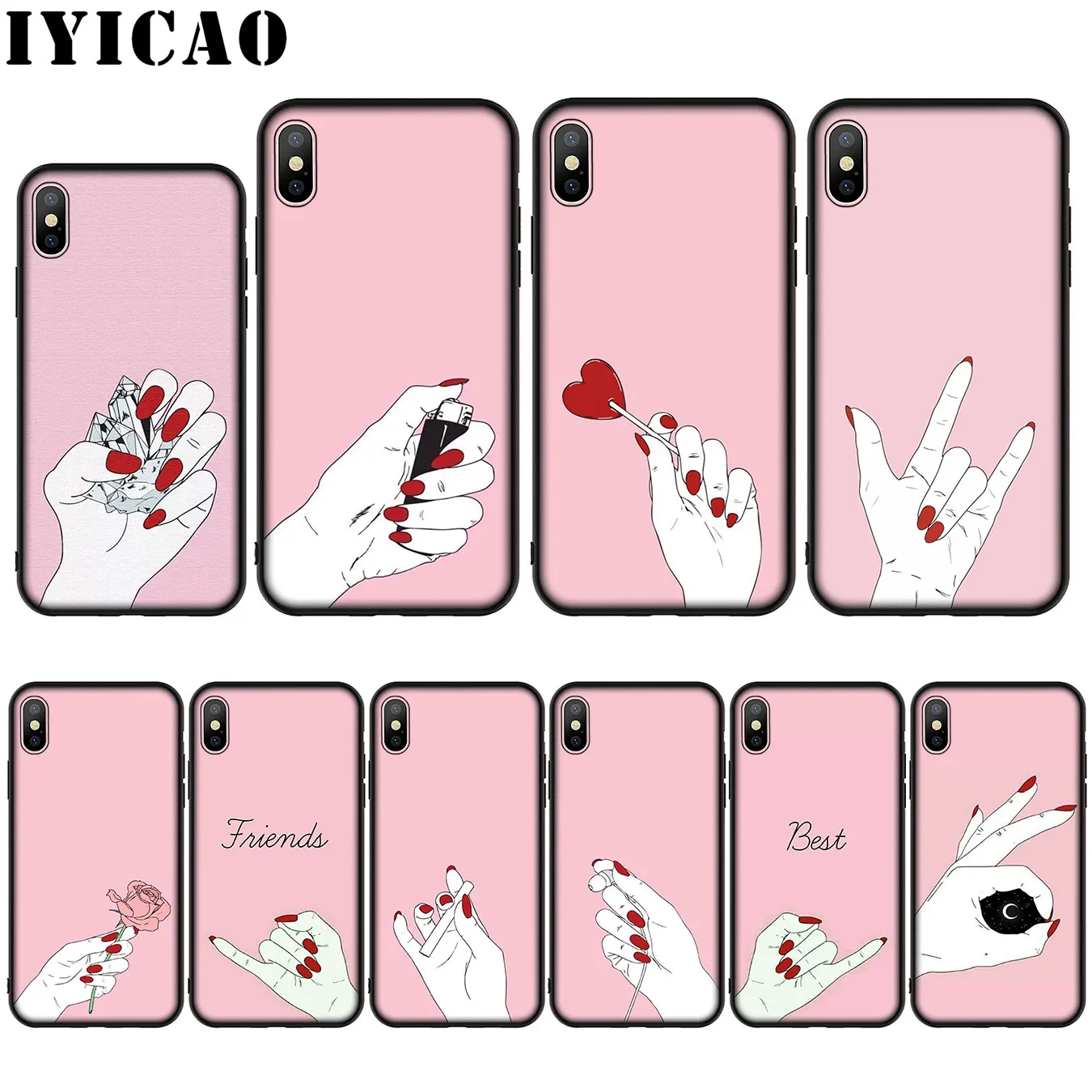 Best Friends Makeup Pink Nails Silicone Soft Case for iPhone 11 Pro Max XR X XS Max 8 7 6 6S Plus 5 5S SE Cover
Best Friends Makeup Pink Nails Silicone Soft Case for iPhone 11 Pro Max XR X XS Max 8 7 6 6S Plus 5 5S SE Cover