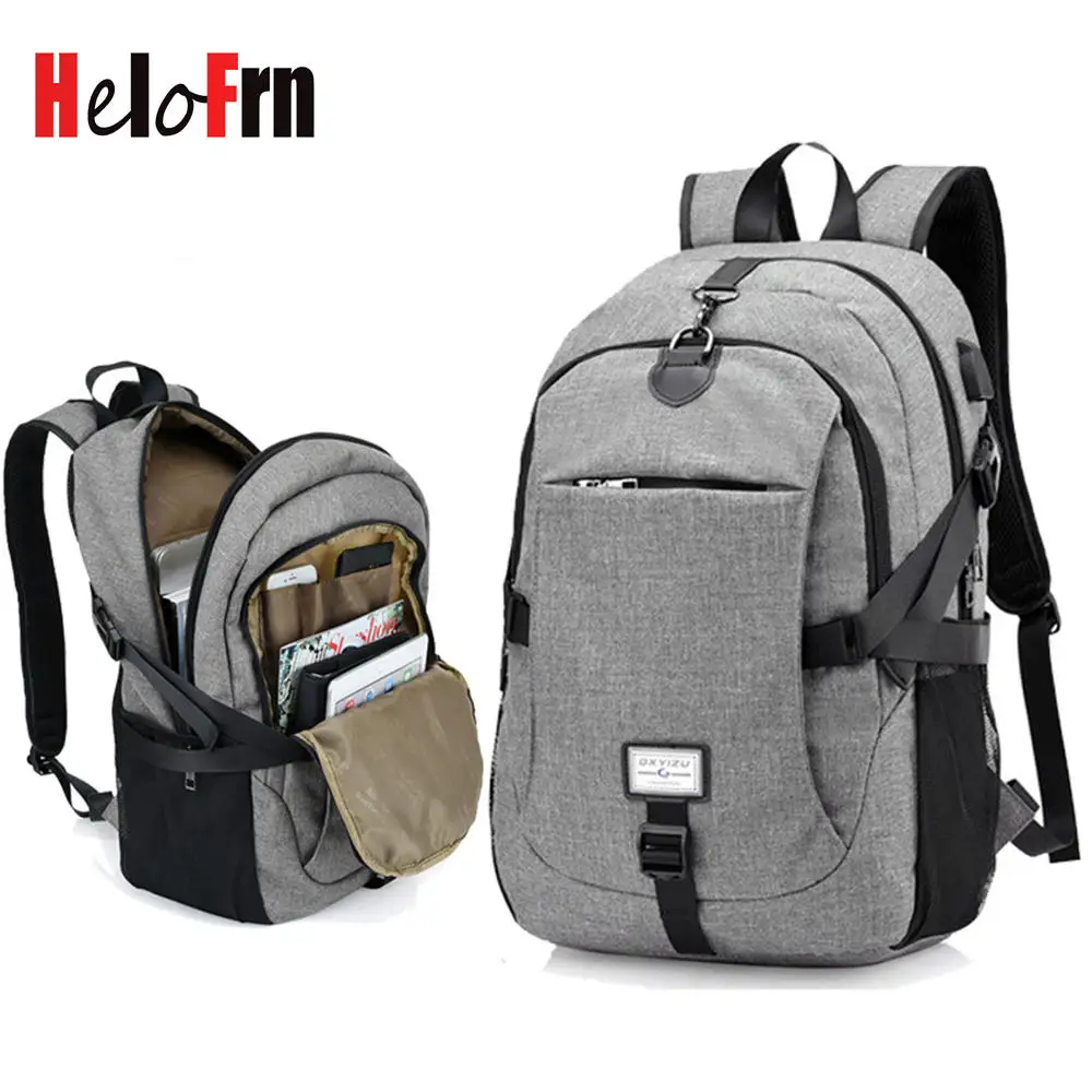 HeloFrn Large Capacity Backpack Men USB Charging Laptop Backpack Male Anti Theft Travel Mochila Black Gray Blue
HeloFrn Large Capacity Backpack Men USB Charging Laptop Backpack Male Anti Theft Travel Mochila Black Gray Blue