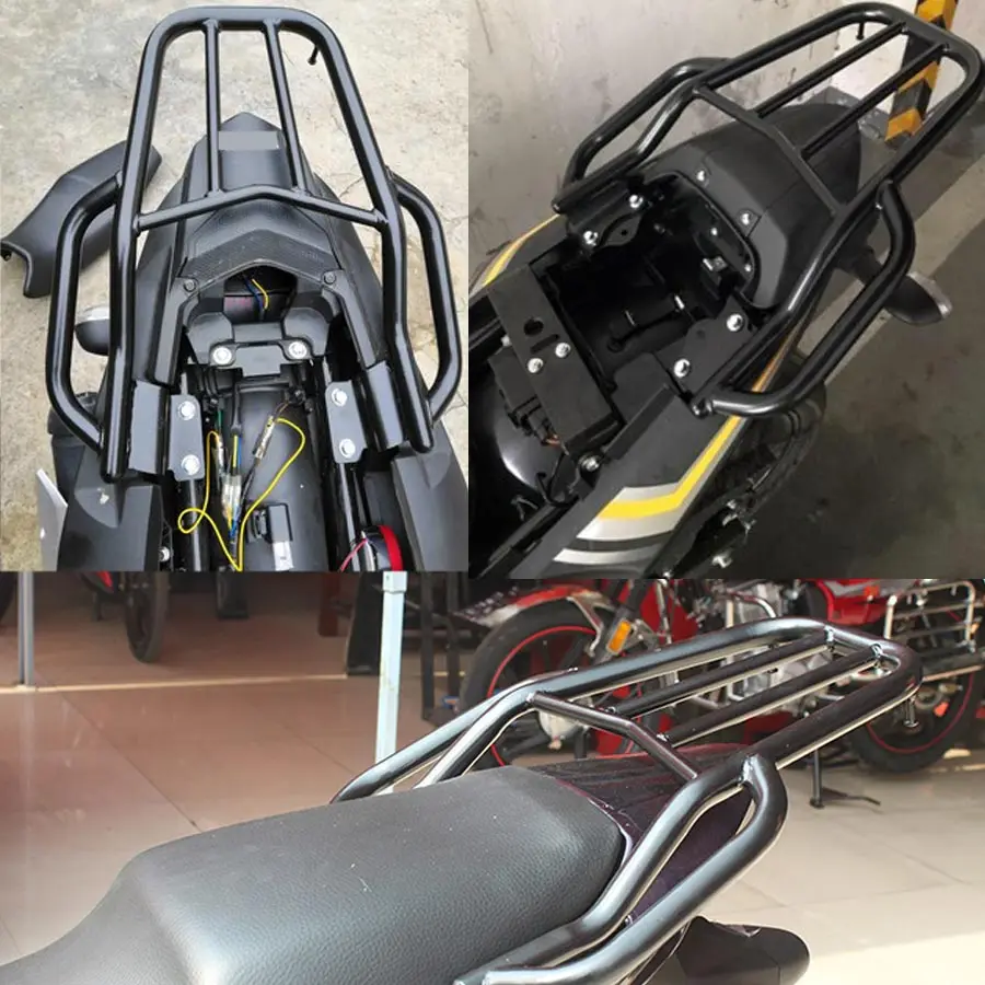 Черная задняя полка из нержавеющей стали для мотоцикла багажа Yamaha Fazer 250|Накладки