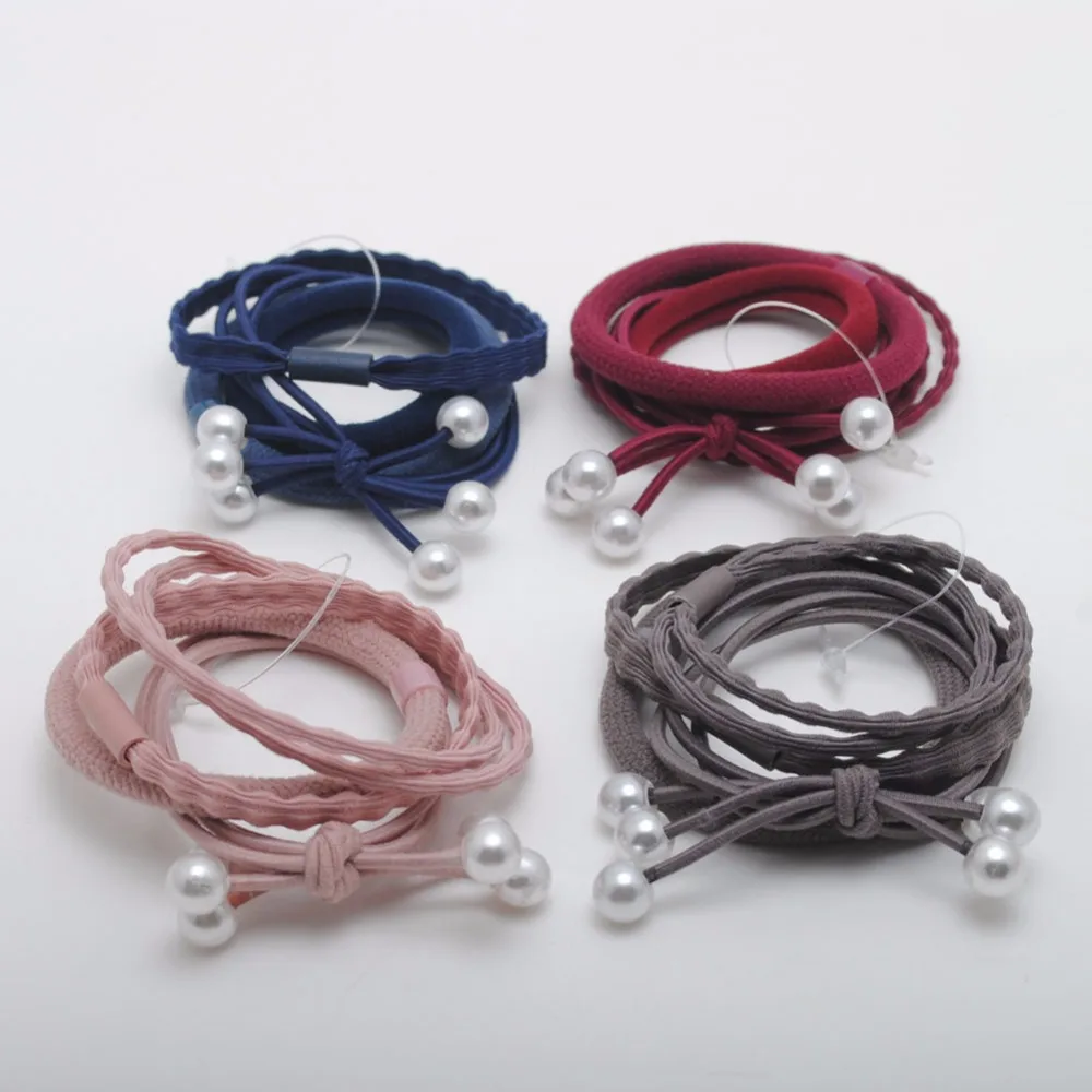 4pcs /lot New Fashion Pearl Hair Scrunchies Super Stretch Hair Ties/ Elastic Hair Bands Women Hair Gum Hair Accessories Set 
4pcs /lot New Fashion Pearl Hair Scrunchies Super Stretch Hair Ties/ Elastic Hair Bands Women Hair Gum Hair Accessories Set