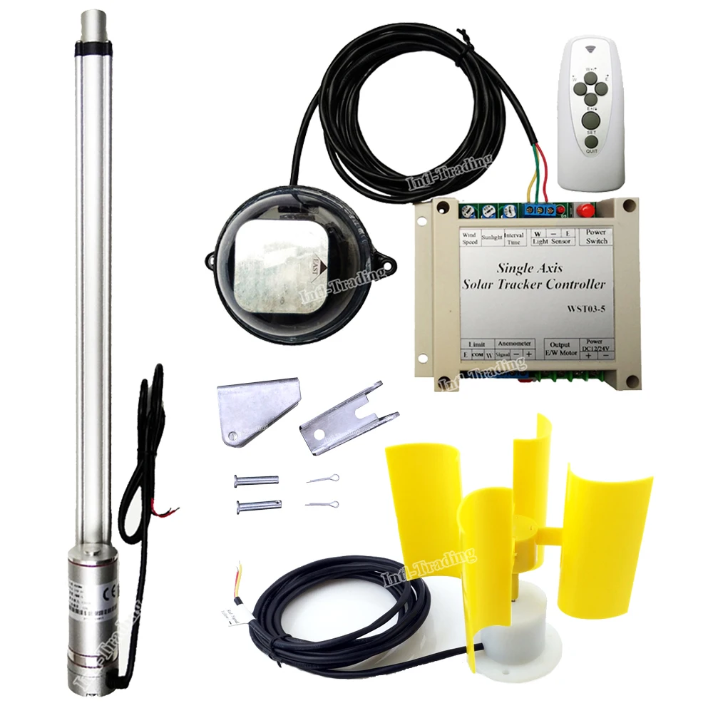 4mm/s 12V PV Solar Tracker W/ 18" DC Linear Actuator Motor W/ Wind Speed Sensor W/ Controller Single Axis Sunligt Tracking Track
4mm/s 12V PV Solar Tracker W/ 18" DC Linear Actuator Motor W/ Wind Speed Sensor W/ Controller Single Axis Sunligt Tracking Track