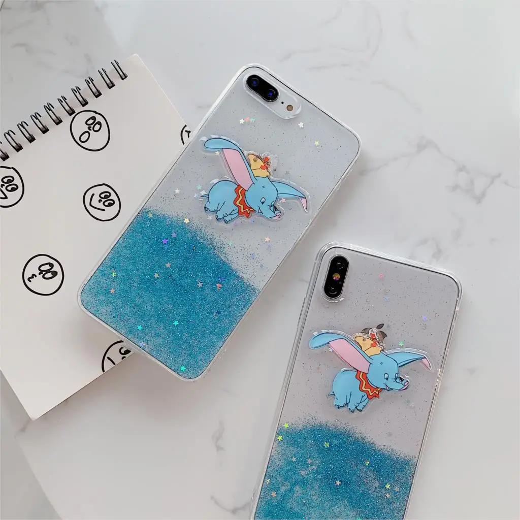 

3D Bling Glitter Case for Huawei Mate 10 20 Pro P10 Plus P20 P30 Pro Cute Cartoon Dumbo Fly Elephant Soft Cover Phone Cases