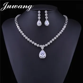 JUWANG Brand Color Zirconia Water Drop Shape Bride Wedding Jewelry Set Wholesale Woman Party Jewelry Sets Engagement Gift
JUWANG Brand Color Zirconia Water Drop Shape Bride Wedding Jewelry Set Wholesale Woman Party Jewelry Sets Engagement Gift
