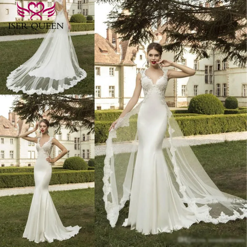 Sexy Backless Ivory Vintage 2019 Detachable Train Double Shoulder Wedding Dress Mermaid Lace Appliques Dubai Bride Dress W0275
Sexy Backless Ivory Vintage 2019 Detachable Train Double Shoulder Wedding Dress Mermaid Lace Appliques Dubai Bride Dress W0275