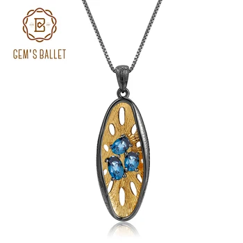 GEM'S BALLET 925 Sterling Silver Gemstones Natural London Blue Topaz Handmade Lemon Pendant Necklace for Women Fine Jewelry
GEM'S BALLET 925 Sterling Silver Gemstones Natural London Blue Topaz Handmade Lemon Pendant Necklace for Women Fine Jewelry
