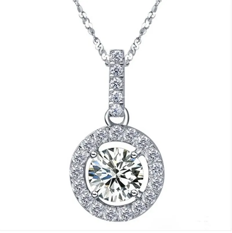 Фото Elegant 1CTW 6.5mm G-H Moissanite Diamond Pendant TEST POSITIVE WARRANTY 925 Sterling Silver Necklace | Украшения и аксессуары