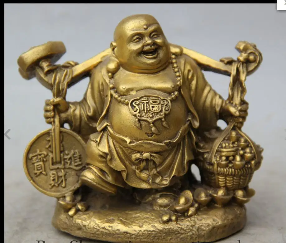 fafa880066<< 5" Chinese Brass Happy Laugh Maitreya Buddha Wealth Rich YuanBao RuYi Statue
fafa880066<< 5" Chinese Brass Happy Laugh Maitreya Buddha Wealth Rich YuanBao RuYi Statue