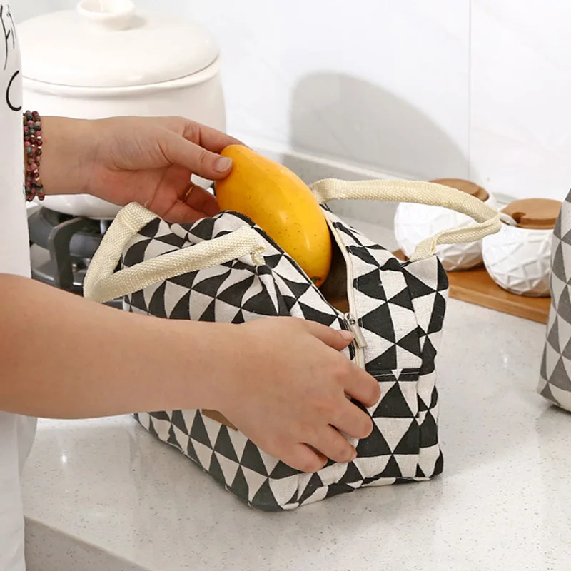 Portable Baby Insulation Bag Feeding Food Milk Thermo Linen Stripe Mummy Travel Breast Milk Keep Warm Handbag Casual Tote BB5030 (14)