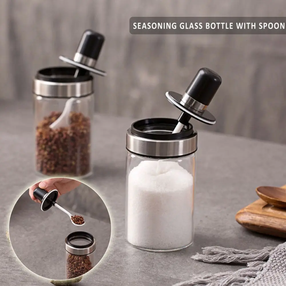 Transparent Glass Seasoning Bottle Salt Condiment Airtight Jar Spice Container For Salt Sugar Pepper Powder With Spoon
Transparent Glass Seasoning Bottle Salt Condiment Airtight Jar Spice Container For Salt Sugar Pepper Powder With Spoon