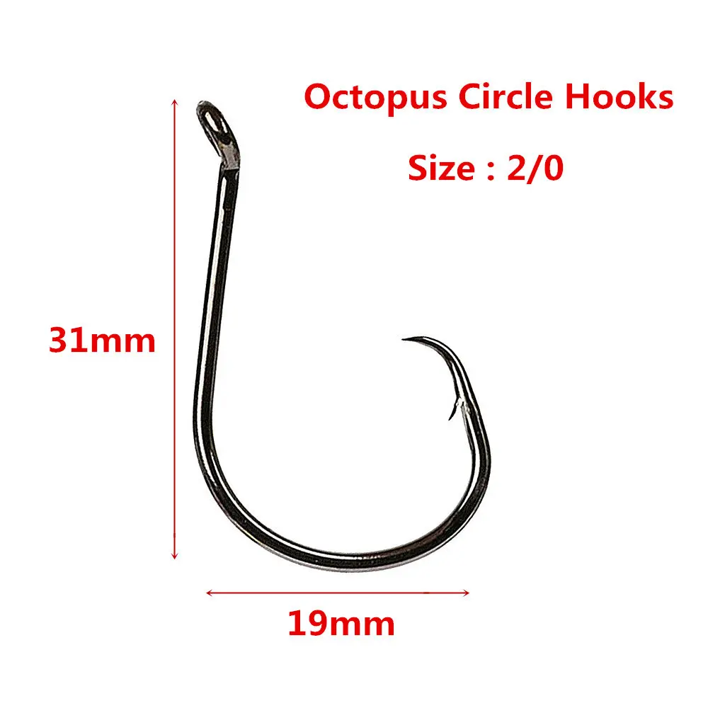 50pcs 2/0 Octopus Circle Fishing Hooks Saltwater Ocean Barbed offset fishhooks High Carbon Steel Chemically Sharpened Tackle
50pcs 2/0 Octopus Circle Fishing Hooks Saltwater Ocean Barbed offset fishhooks High Carbon Steel Chemically Sharpened Tackle