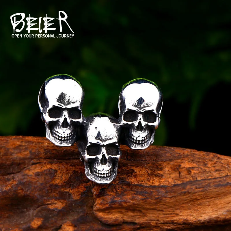 Beier 316L stainless steel fashion three skull head punk pendant necklace wholesale price Jewelry for man Chain gift BP8-443
Beier 316L stainless steel fashion three skull head punk pendant necklace wholesale price Jewelry for man Chain gift BP8-443