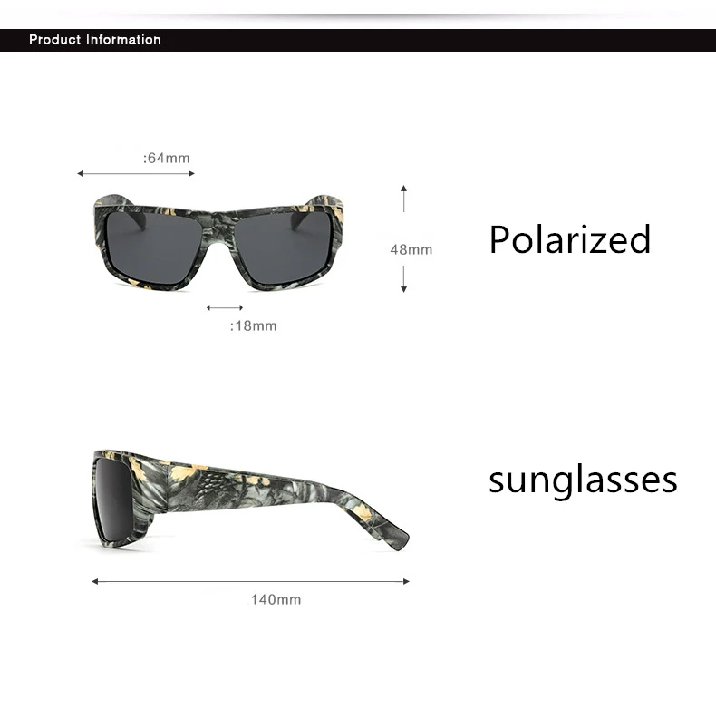 New polarized men's sunglasses UV400 square frame fashion ladies sunglasses classic brand design star sports driving sunglasses (10)