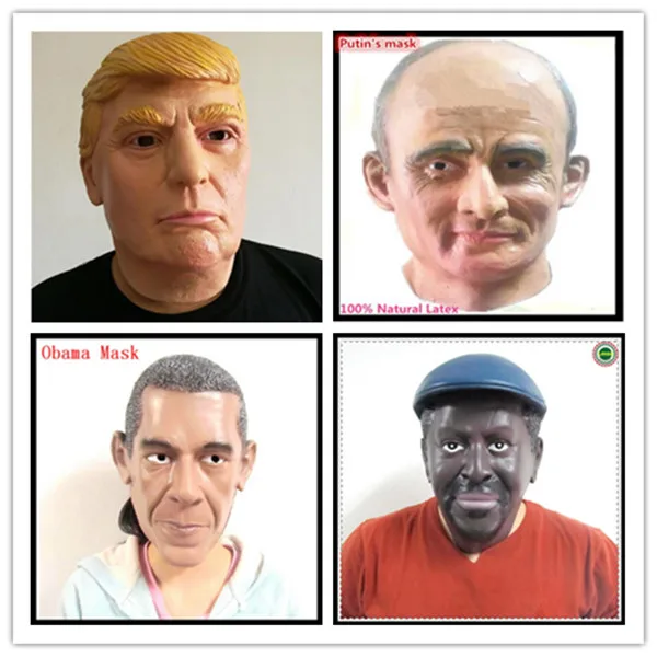 Top Grade 100% Latex Halloween Party Cosplay Realistic Celebrity Mask Donald Trump/Obama/Putin/Black Man Mask Toy Free size
Top Grade 100% Latex Halloween Party Cosplay Realistic Celebrity Mask Donald Trump/Obama/Putin/Black Man Mask Toy Free size