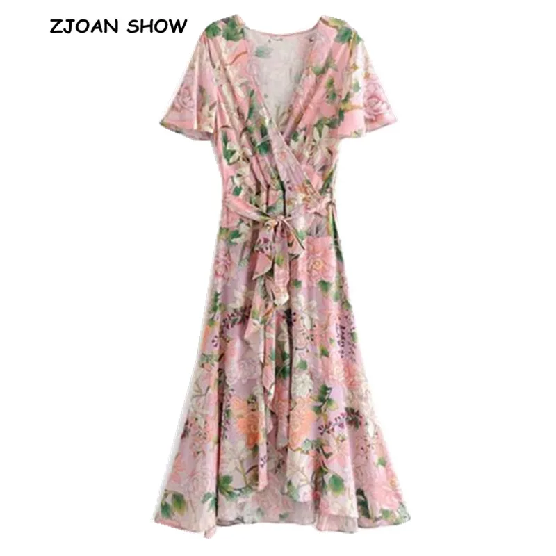 2019 New Women Bohemian V neck Crane Flower Print Dress Ethnic Beach Bow tied Waist Ruffles Front Split Dresses Femme Vestido
2019 New Women Bohemian V neck Crane Flower Print Dress Ethnic Beach Bow tied Waist Ruffles Front Split Dresses Femme Vestido