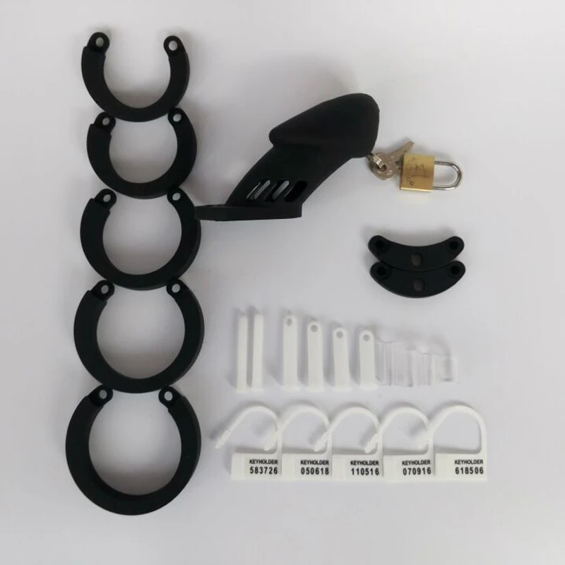 Male Medical Silicone CB6000s Chastity Belt Devices with 5 Ring Size Dick Lock Penis Sleeve Dildo Cage Sex Toys Cock Ring Fetish 16