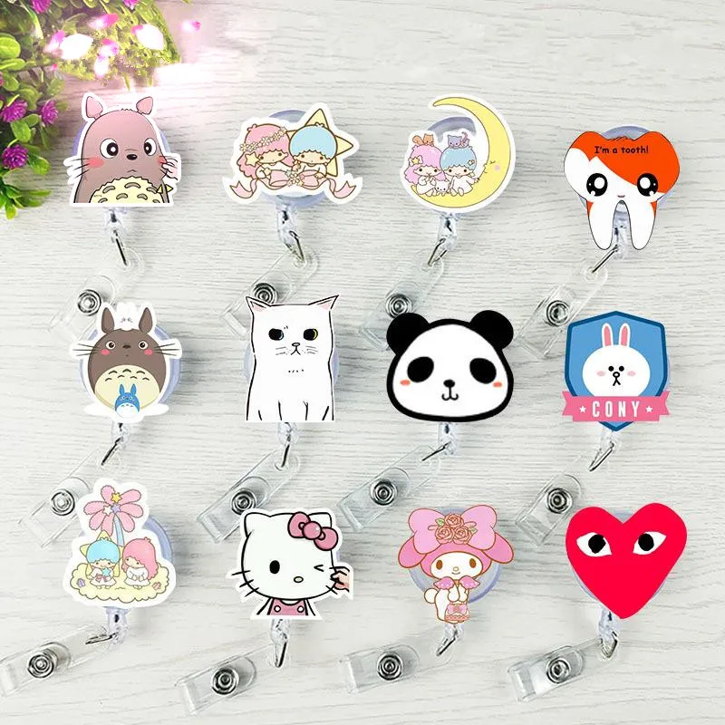 New Arrival 1 Piece Top Quality Retractable Nurse Badge Reel Cute Cartoon Melody Panda cat Students ID Card Badge Holder
New Arrival 1 Piece Top Quality Retractable Nurse Badge Reel Cute Cartoon Melody Panda cat Students ID Card Badge Holder