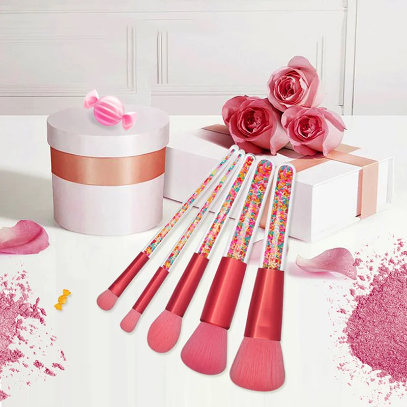 Hot Sale Ladies 5Pcs Makeup Brushes Set Eye Shadow Foundation Powder Make Up Brush Pink Cosmetic Fashion Sequin Handle Tool
Hot Sale Ladies 5Pcs Makeup Brushes Set Eye Shadow Foundation Powder Make Up Brush Pink Cosmetic Fashion Sequin Handle Tool