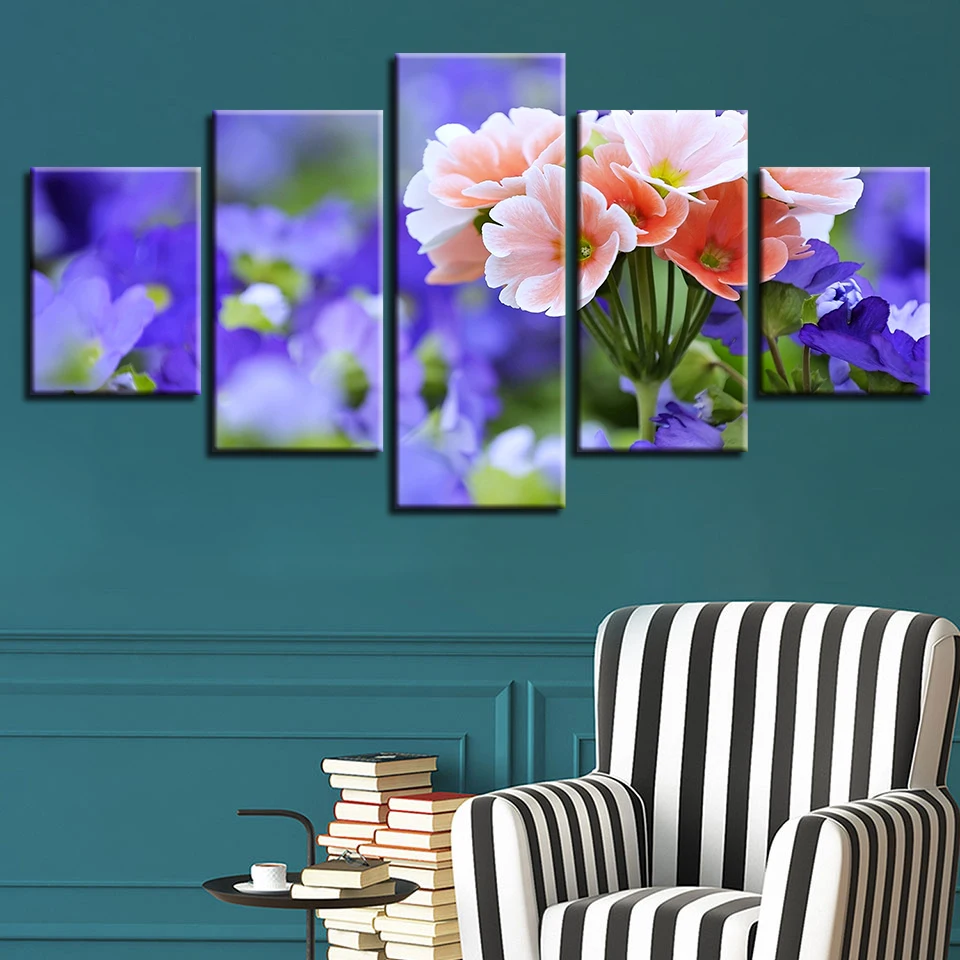 Modern Home Wall Art Decor Frame 5 Pieces Purple And Pink Flower Modular Pictures HD Printing Painting On Canvas For Living Room
Modern Home Wall Art Decor Frame 5 Pieces Purple And Pink Flower Modular Pictures HD Printing Painting On Canvas For Living Room