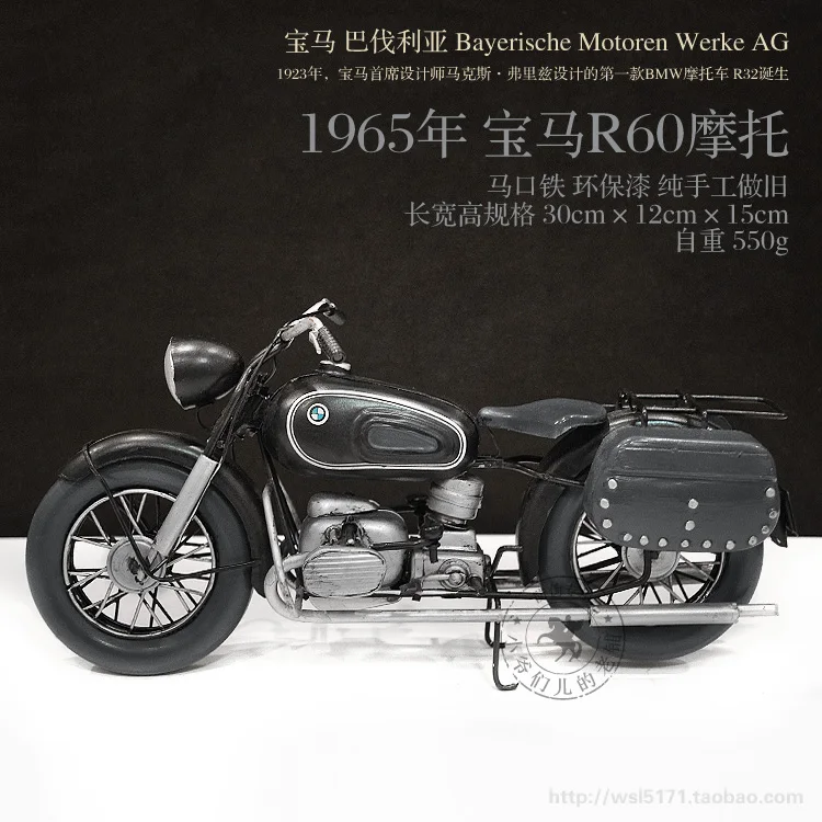 Retro 1965 Bayerische Motoren Werke R16 Black Motorcycle Model Iron Craft Collection Home Bar Decoration
Retro 1965 Bayerische Motoren Werke R16 Black Motorcycle Model Iron Craft Collection Home Bar Decoration