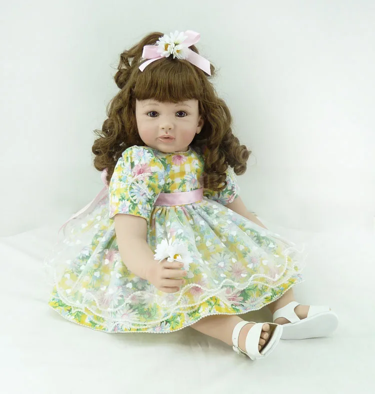58cm New Face soft Silicone Reborn Girl Baby Doll Toys Newborn Princess curls Girls Babies Doll Child play house toy bebe reborn
58cm New Face soft Silicone Reborn Girl Baby Doll Toys Newborn Princess curls Girls Babies Doll Child play house toy bebe reborn