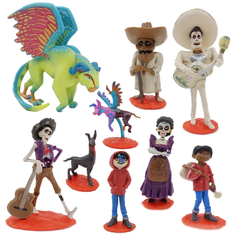 Disney 9pcs/set Movie Coco Pixar Miguel Riveras PVC Action Figure Model Miguel/Ernesto De La Cruz Hector Kids Toy Gift A61
Disney 9pcs/set Movie Coco Pixar Miguel Riveras PVC Action Figure Model Miguel/Ernesto De La Cruz Hector Kids Toy Gift A61