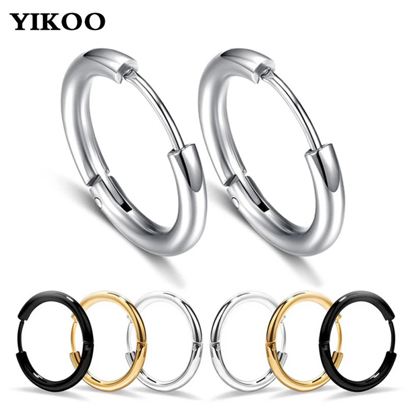 Classic Women Men Punk Circle Titanium Stainless Steel Stud Earrings Silver Gold Black Piercing Earrings Jewelry BSE0001A
Classic Women Men Punk Circle Titanium Stainless Steel Stud Earrings Silver Gold Black Piercing Earrings Jewelry BSE0001A
