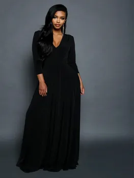 Women Solid Long Sleeve Reich Taille Boho Femme Vestidos Women Evening Society Long V -section Beach Maxi Dress
Women Solid Long Sleeve Reich Taille Boho Femme Vestidos Women Evening Society Long V -section Beach Maxi Dress