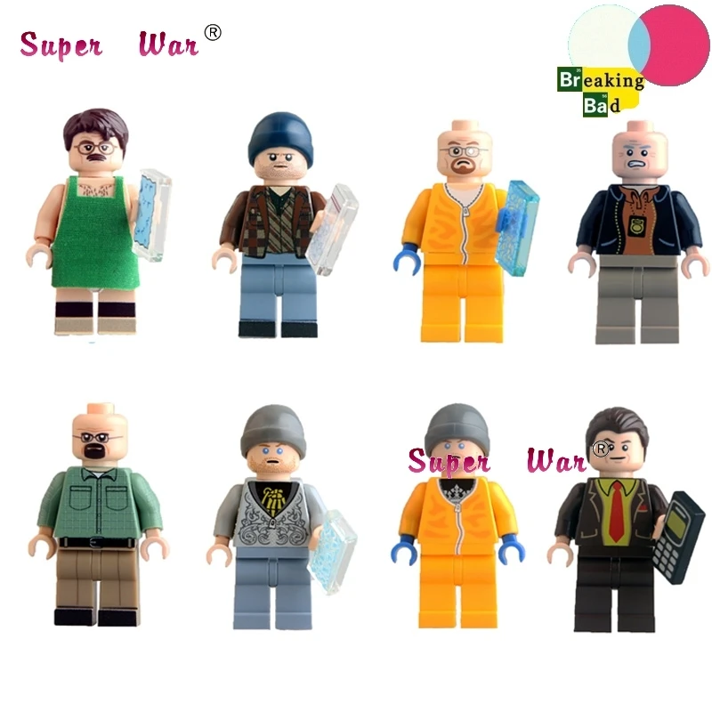 8pcs Star wars super heroes Breaking Bad Badger Jesse Pinkman Hank Schrader Saul models kits building blocks toys for children
8pcs Star wars super heroes Breaking Bad Badger Jesse Pinkman Hank Schrader Saul models kits building blocks toys for children