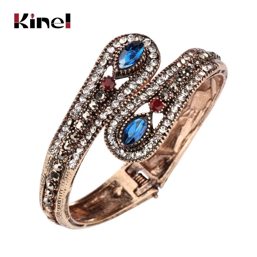 Kinel Charm Cuff Bangle Vintage Jewelry Wholesale Mosaic Crystal Antique Gold Unique Blue Love Bracelet For Women Party Gift
Kinel Charm Cuff Bangle Vintage Jewelry Wholesale Mosaic Crystal Antique Gold Unique Blue Love Bracelet For Women Party Gift