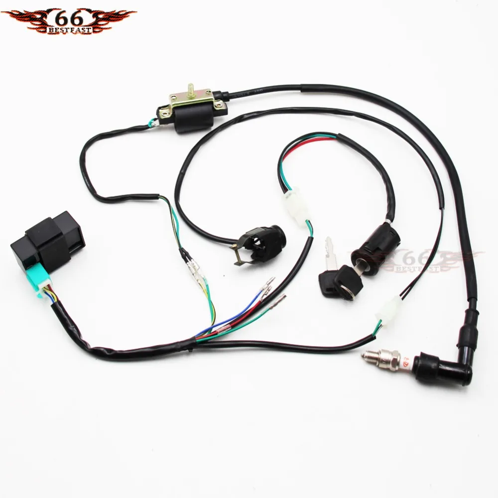 Wire Harness Assembly Wiring Kit Fits GY6 150cc//50-125cc Quad//CG150cc Go Kart
