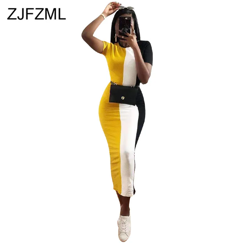 Striped Panelled Sexy Maxi Dress Women Short Sleeve Long Bodycon Dress Summer Round Neck Plus Size Causal Tshirt Dress Vestidos
Striped Panelled Sexy Maxi Dress Women Short Sleeve Long Bodycon Dress Summer Round Neck Plus Size Causal Tshirt Dress Vestidos