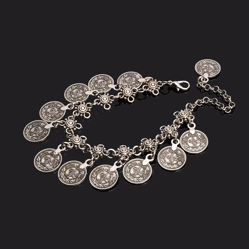 New Fashion Charm Vintage Antique Silver Plated Anklet Ethnic Carving Coin Pendants Anklets Foot Chain Lucky Jewelry for Women
New Fashion Charm Vintage Antique Silver Plated Anklet Ethnic Carving Coin Pendants Anklets Foot Chain Lucky Jewelry for Women