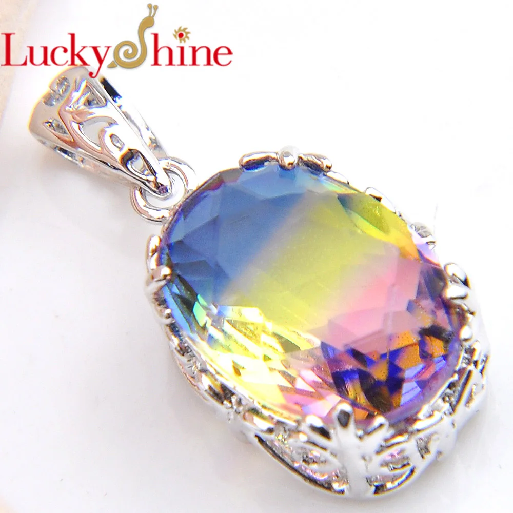 luckyshine Fashion Top Rainbow BI-COLORED Tourmaline Crystal Zirconia Silver Women Engagement Gift Pendant Necklace
luckyshine Fashion Top Rainbow BI-COLORED Tourmaline Crystal Zirconia Silver Women Engagement Gift Pendant Necklace
